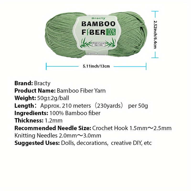 6pcs, 300g high-quality bamboo fiber yarn, summer knitting, cool and breathable, suitable for: DIY enthusiasts, bags, shawls, cushion weaving