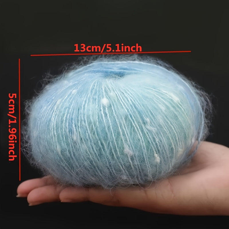 10pcs Starry Sky Gradient Long Staple Cashmere Yarn Rainbow Sugar Bean Color Dot Cashmere Wool Shake Velvet Yarn Handmade Knitting DIY Hollow Sweater, Hat, Scarf, Shawl, 50g/pc Total 500g