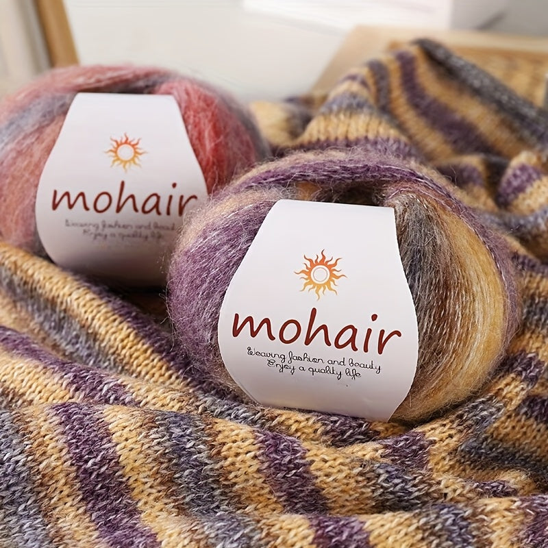 10 Skeins, 250g Each - Colorful Marled & Blend Yarn, Self-Striping Pattern for Knitting, Crochet, Scarves, Hats, Shawls, Crafting Yarn|Multicolor Fiber|Soft Texture Yarn