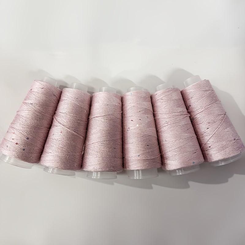 6pcs of Sequined Lace Yarn, Soft And Breathable, Suitable for Knitting And Crocheting Sweaters, Hats, Coats, Available in Various Colors, 10.58 oz.