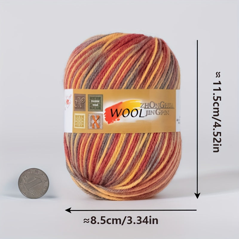 5pcs/set Wool 100.00% Yarn, Gradient Section Dye Wool Thread Soft And Skin-friendly Yarn Suitable For Crocheting And Knitting Sweater, Blanket, Scarf, Hat 100g/pc