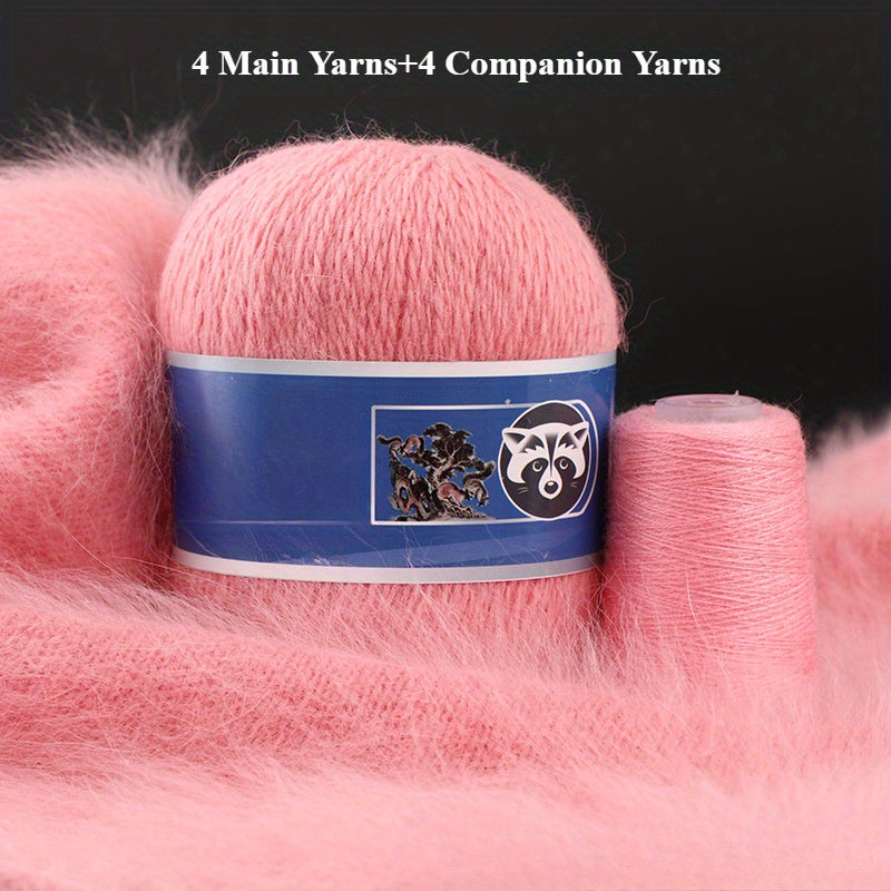 4 Sets Mixed Color Angora Cashmere Wool Yarn, 200g+80g Chunky Thick Knitting Yarn with Shiny Fibers, DIY Sweater, Scarf, Hat, Coat Crafting Material, 30% Angora, 70% Cashmere Wool, 20% Nylon