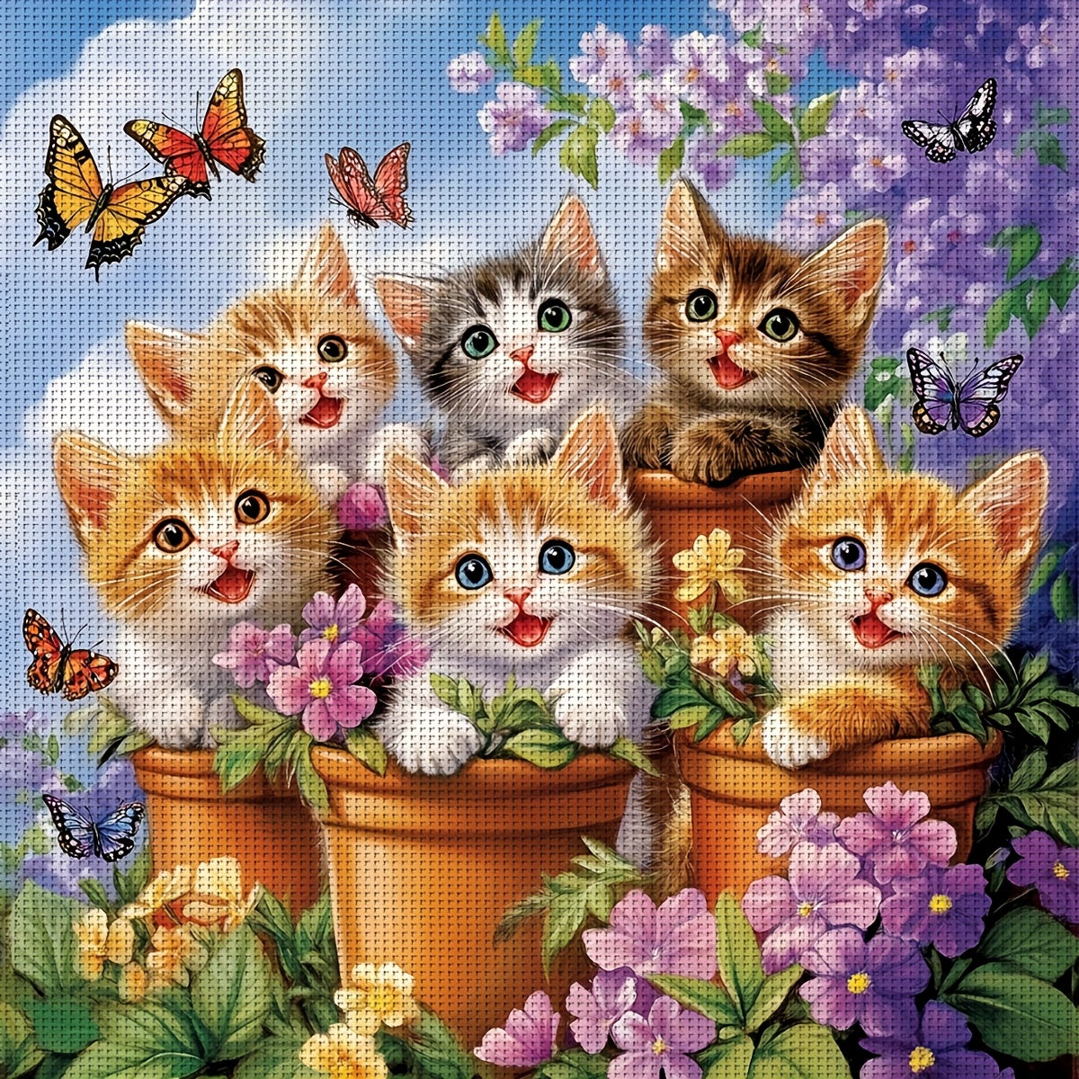 ZUOANLF 1set 40x40cm/15. 7x15. 7Inch DIY Cross Stitch Kit Frameless, stamped cross stitch kits, Embroidery Set for Home Decor, Includes Patterned Fabric & Threads, Perfect for Living Room Entrance or Bedroom Decoration and a