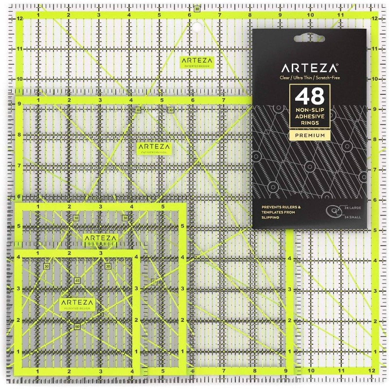 Quilting Rulers Set of 4, Double - Colored Acrylic Sewing Ruler