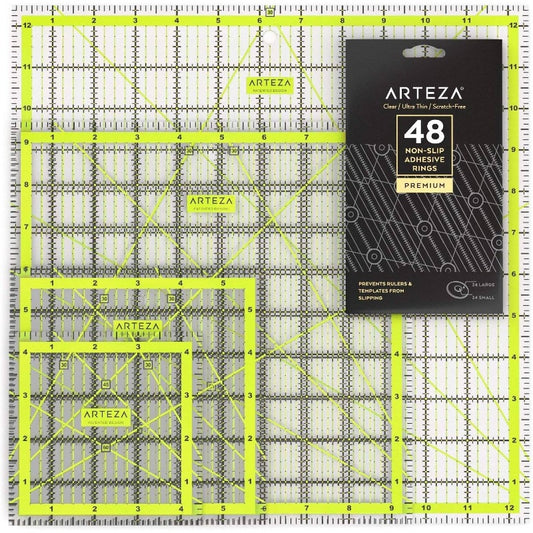 Quilting Rulers Set of 4, Double - Colored Acrylic Sewing Ruler