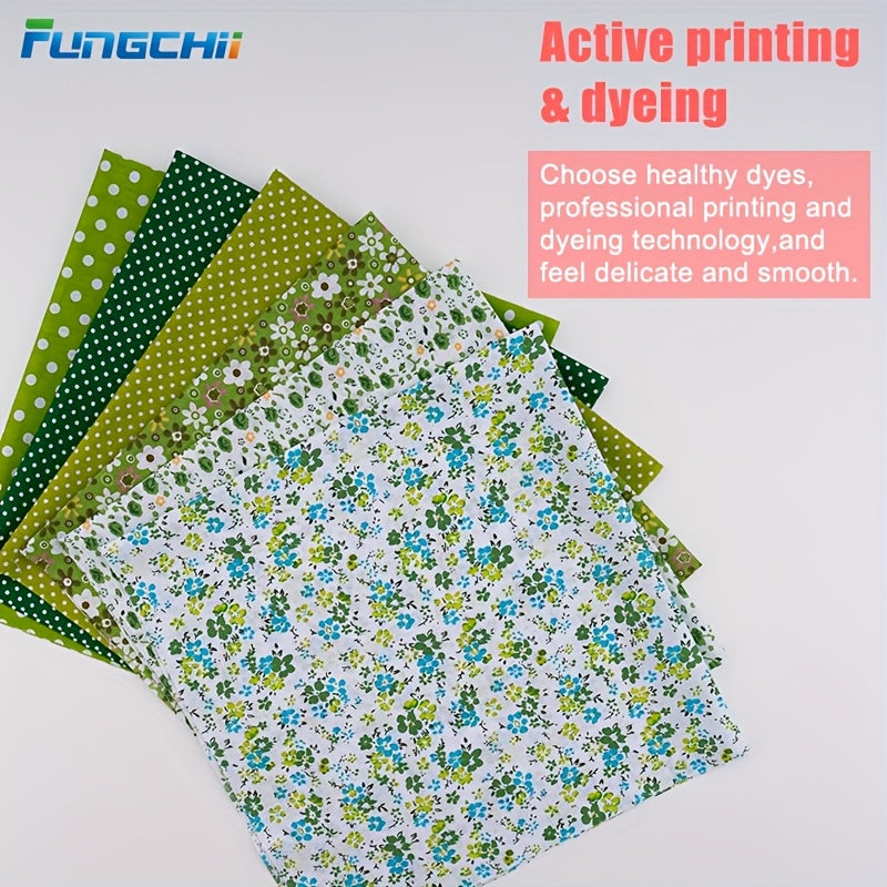 6pcs 20"x20"Cotton Fat Quarter Bundles -Floral, Star & Check Patterns, Vibrant Colors, Machine Washable Pre-Cut Fabric for DIY Quilting, Patchwork, Cushions, Doll Clothes & Craft Projects, Quilting Materials, Pattern Variety,