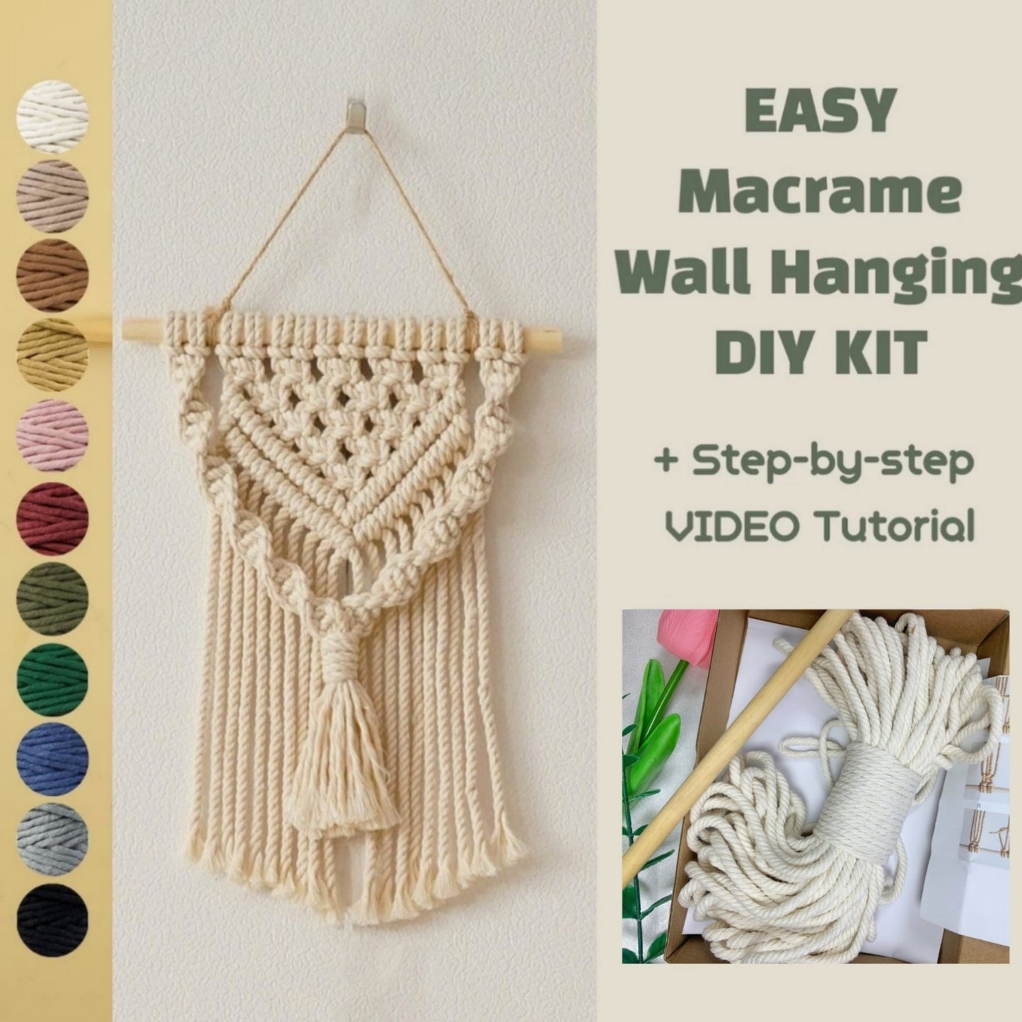 DIY Hand-Woven Tassel Wall Hanging Kit - Perfect for Beginners, Ideal Home Decor & Holiday Gift for Family and Friends, Hanging Decor, Handmade, Wall Hanging Kit