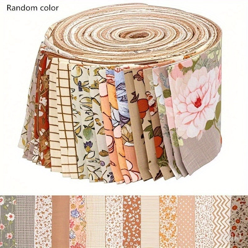 40pcs 6, 5cm*50cm (2, 6 inches*19, 7 inches) Cotton Mixed Color System Patchwork Jelly Rolls, DIY Patchwork Crafts Materials, Patchwork Kits with Different Patterns Included, Hobbyist Pre-Cut DIY Handmade Dolls Clothes and Se