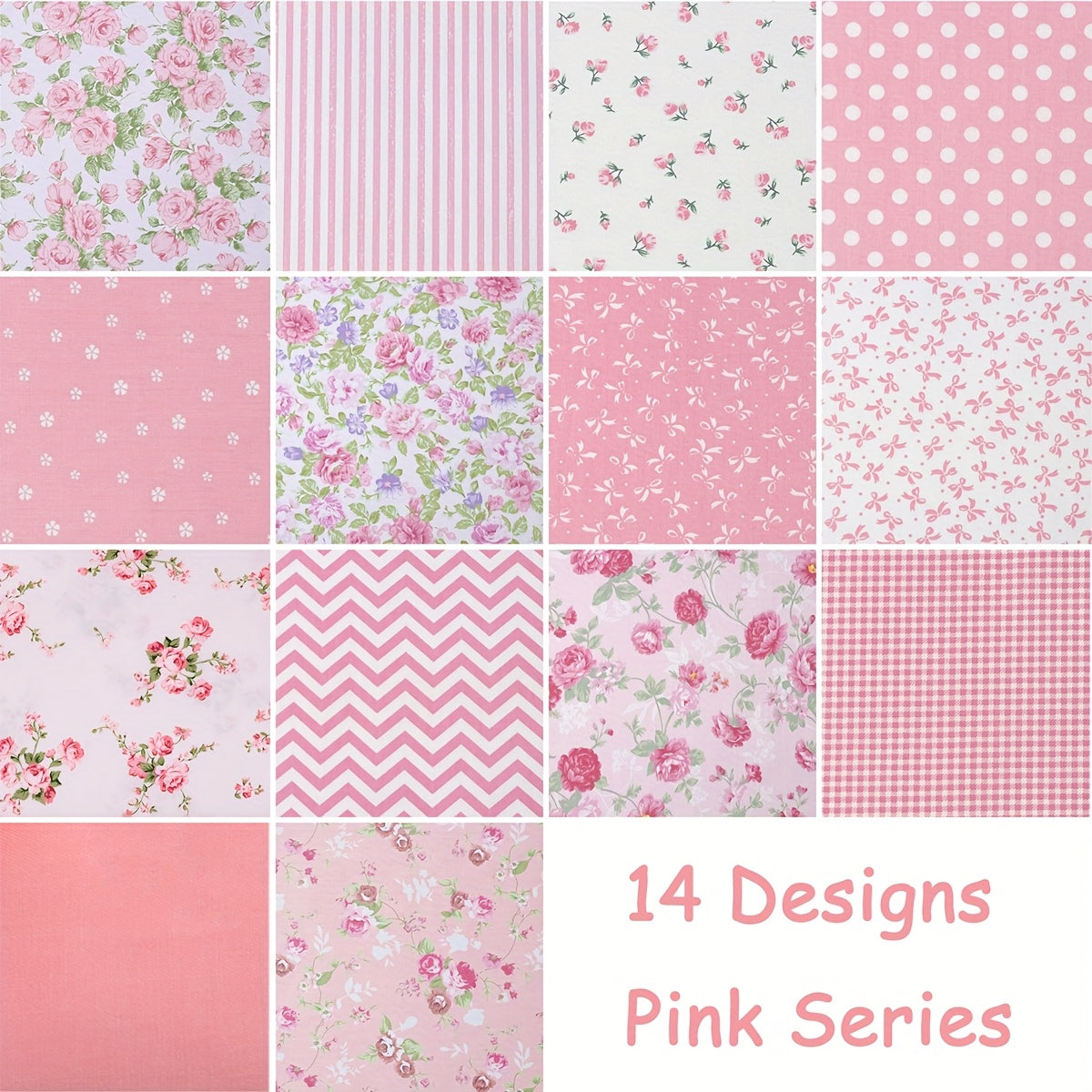 42pcs 5*5 Inch Pre-Cut Square Cotton Fabric - Floral & Polka Dot Designs, Cotton Handmade Patchwork for DIY Sewing, Scrapbooking, Holiday Gifts, Home Decor - Hand Wash Only, Fabric for Crafts, Scrapbooking Supplies, Decorativ