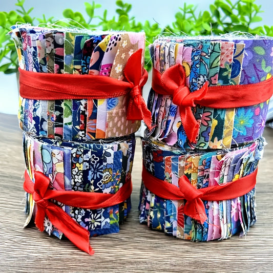 36pcs Jelly Roll Cotton Fabric For Sewing Supplies, Cotton Fabric Strips For Quilting, 2.48"X19.69" Colorful Advanced Cotton Fabric Bundles For DIY Craft