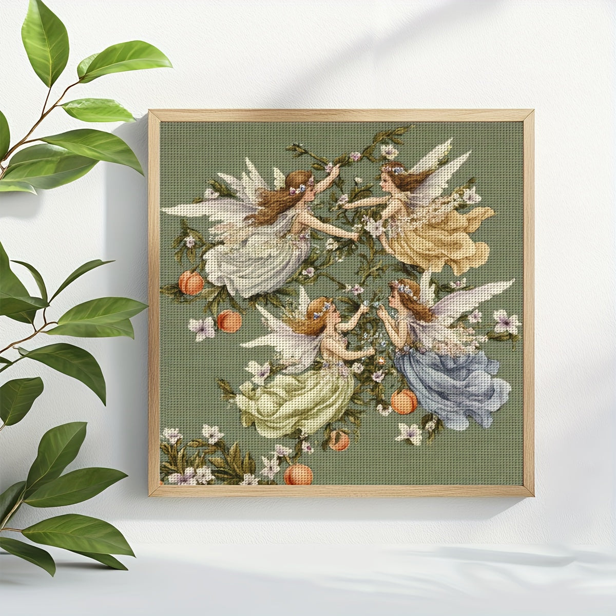 JOZYSH 1 Set Enchanted Forest Fairies Cross Stitch Kit - 40x40cm/15.7x15.7in, 11CT/14CT, Beginner-Friendly with Canvas, Needle, Thread & Instructions, Fantasy Art Craft for All Seasons, Crafting Kit|Whimsical Design|Detailed