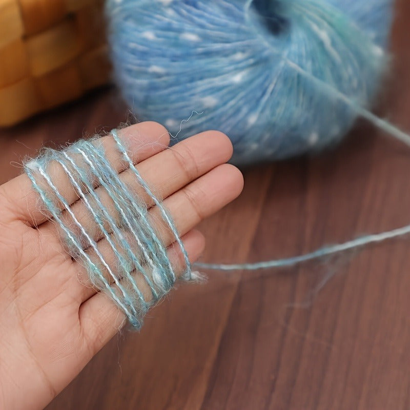 10pcs Starry Sky Gradient Long Staple Cashmere Yarn Rainbow Sugar Bean Color Dot Cashmere Wool Shake Velvet Yarn Handmade Knitting DIY Hollow Sweater, Hat, Scarf, Shawl, 50g/pc Total 500g