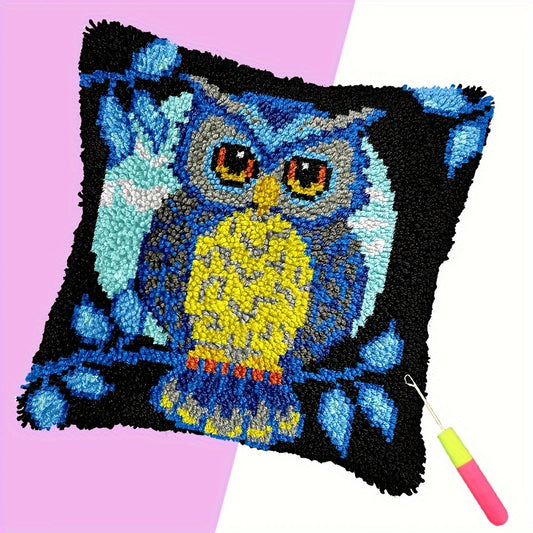 Latch Hook Kit DIY Throw Pillow Cover Sofa Cushion Owls and love Pattern Cross Stitch Material Pack