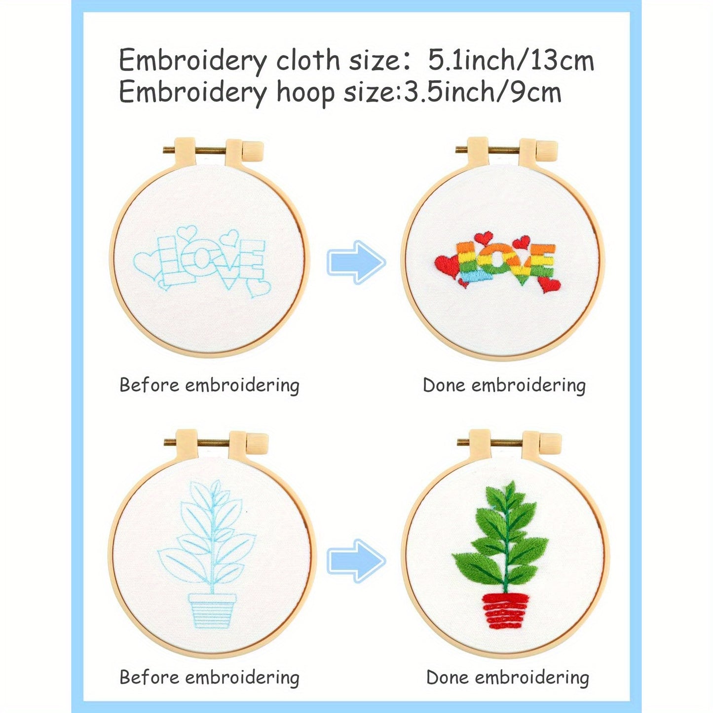 Pllieay 10pcs Cross Stitch Kits for Beginners, Embroidery Beginner Kits for Kids 7-13, Include Instructions, Cross Stitch Kits with Pattern, Needlepoint Kits for Embroidery Projects, Diy Needlework, Hand Stitching, Fantasy Th