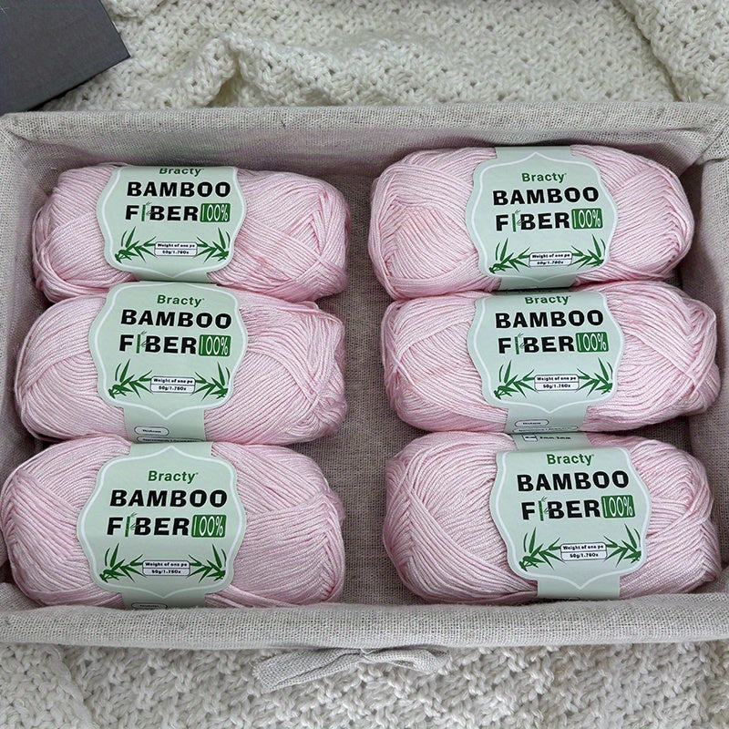 6pcs, 300g high-quality bamboo fiber yarn, summer knitting, cool and breathable, suitable for: DIY enthusiasts, bags, shawls, cushion weaving