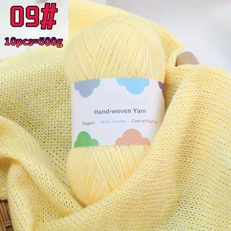 1 Large Bag of 1.1 LB Affordable Colorful Bamboo Fiber Yarn for Handmade Materials, Knitted Fashion Sweaters, Scarves, Hats, Shawls, Jackets, Hollowed-Out Jackets, Clothing Accessories Yarn Balls, Bamboo Fiber 85% 1 Bag = 10p