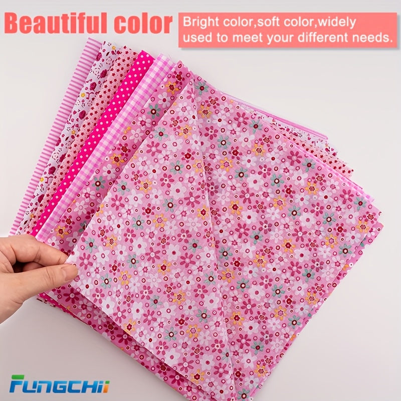 6pcs 20"x20"Cotton Fat Quarter Bundles -Floral, Star & Check Patterns, Vibrant Colors, Machine Washable Pre-Cut Fabric for DIY Quilting, Patchwork, Cushions, Doll Clothes & Craft Projects, Quilting Materials, Pattern Variety,