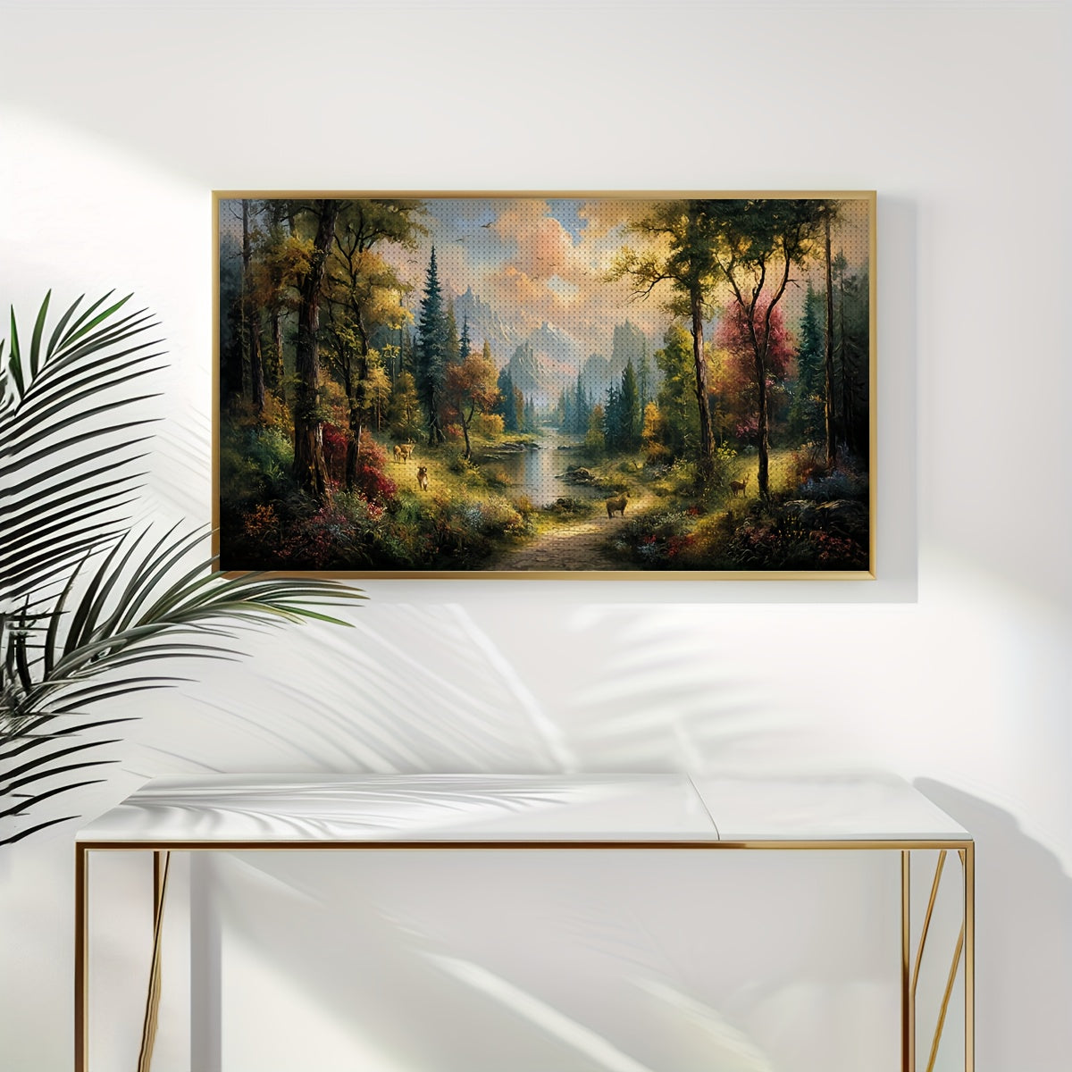 JOZYSH 1pc 15.75x27.56inch Fantasy Forest Cross Stitch Kit - 11CT/14CT, Relaxing Adult Beginner DIY Cross Stitch with Canvas, Needle, Thread, Pattern & Instructions - Ideal for Bedroom or Living Room Wall Decor, Perfect Gift,