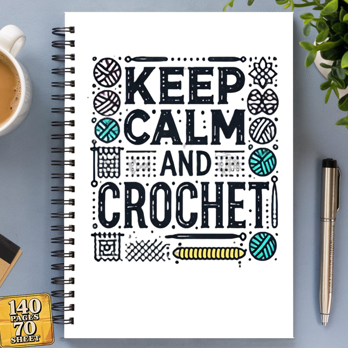 Craft Calm Crochet & Knitting Notebook - A5 Spiral Bound Journal with Crochet Patterns, Crochet Stitch Diagrams, Crochet Stitch Chart - Crochet & Knitting Planner, Crochet Supplies, Crochet Book Of Stitches, Crochet Books, Cr