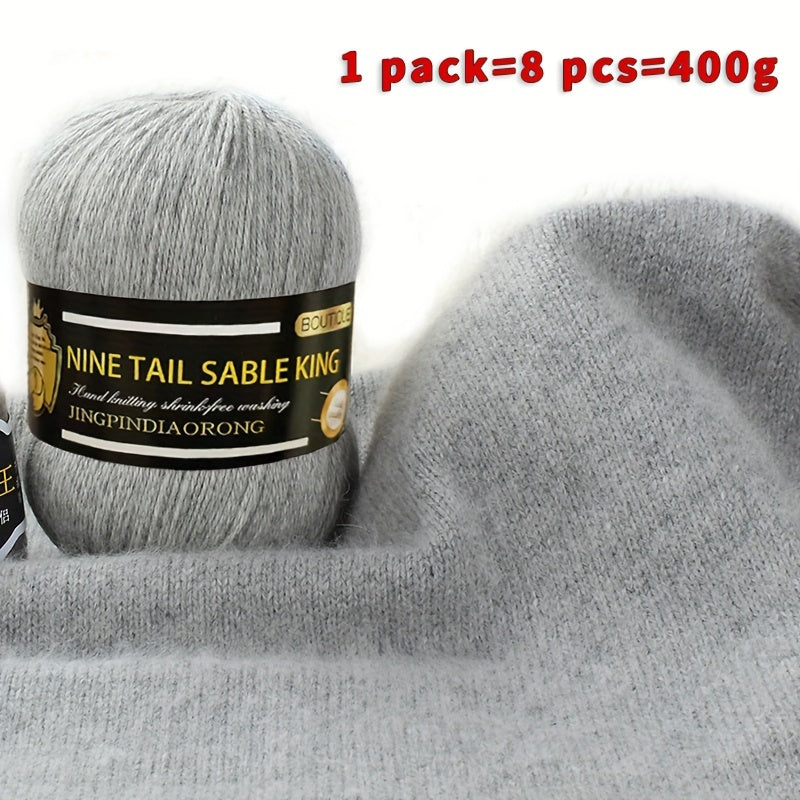 8rolls/pack Wool 10.00%, Cashmere 90.00% Yarn, Soft Comfortable Yarn For Knitting Crocheting High-quality Sweater And Scarf