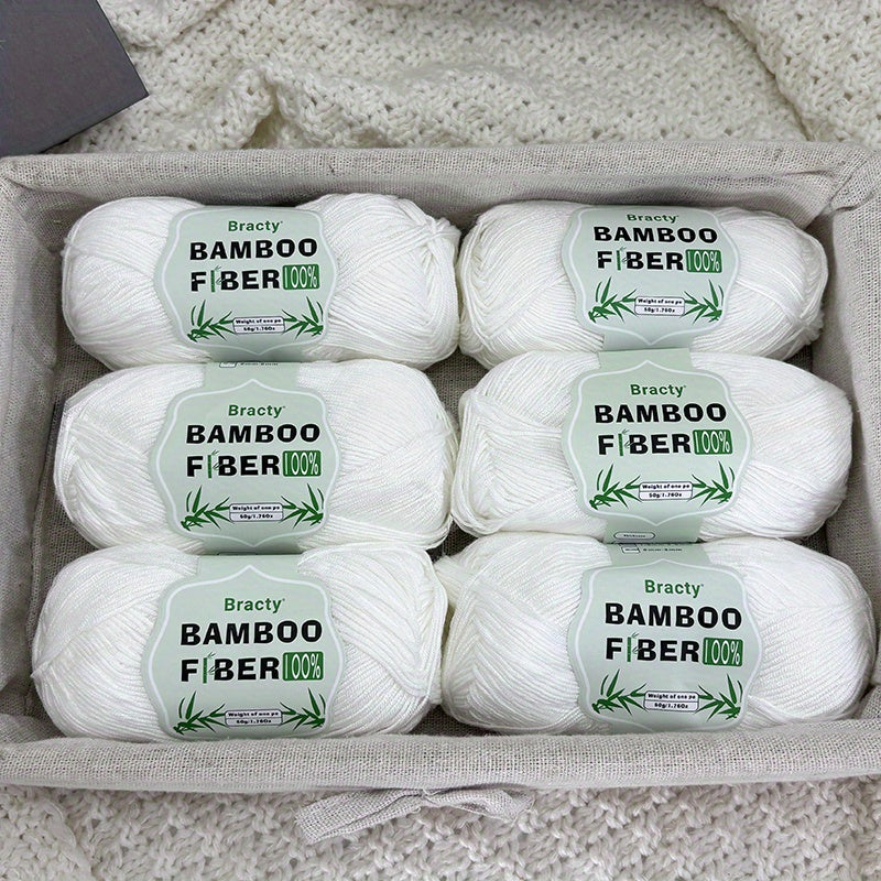 6pcs, 300g high-quality bamboo fiber yarn, summer knitting, cool and breathable, suitable for: DIY enthusiasts, bags, shawls, cushion weaving