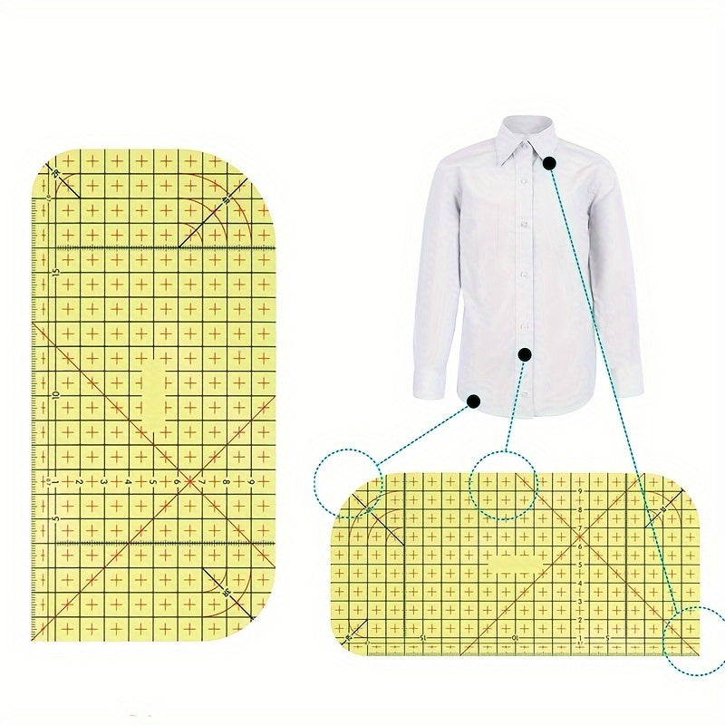 2pcs Yellow Ironing Ruler Set - Sewing Craft Tools, DIY Patchwork Tailor Measuring Tape - Iron & Fabric - For Quilters, Crafters & DIY Enthusiasts - Perfect Gift for Sewing Lovers