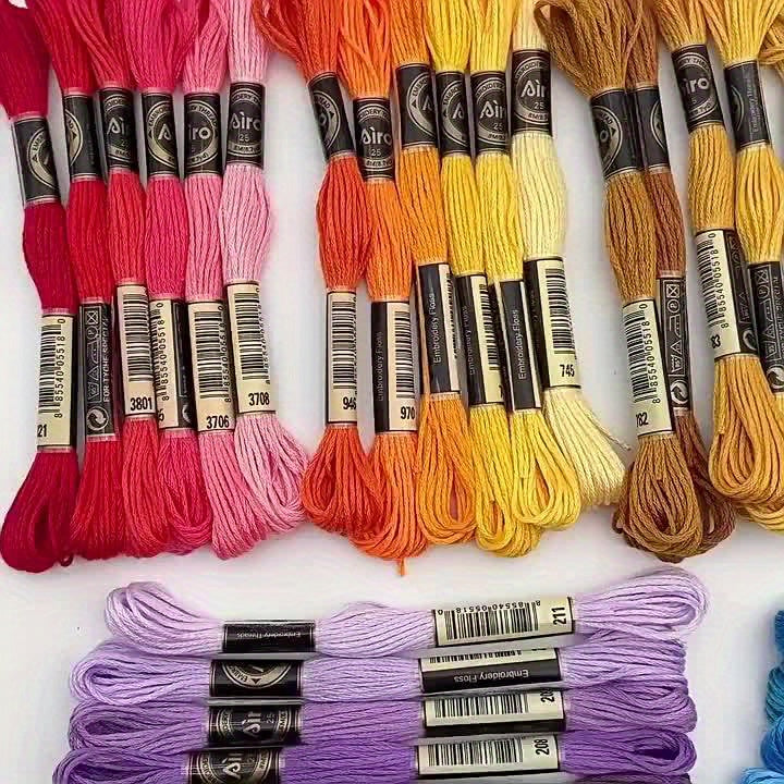 447 color polyester embroidery thread - 50 bundles, bright and colorful mixed, high-quality cross-stitch thread suitable for DIY handicrafts and sewing kits; bright embroidery thread; smooth texture, embroidery supplies
