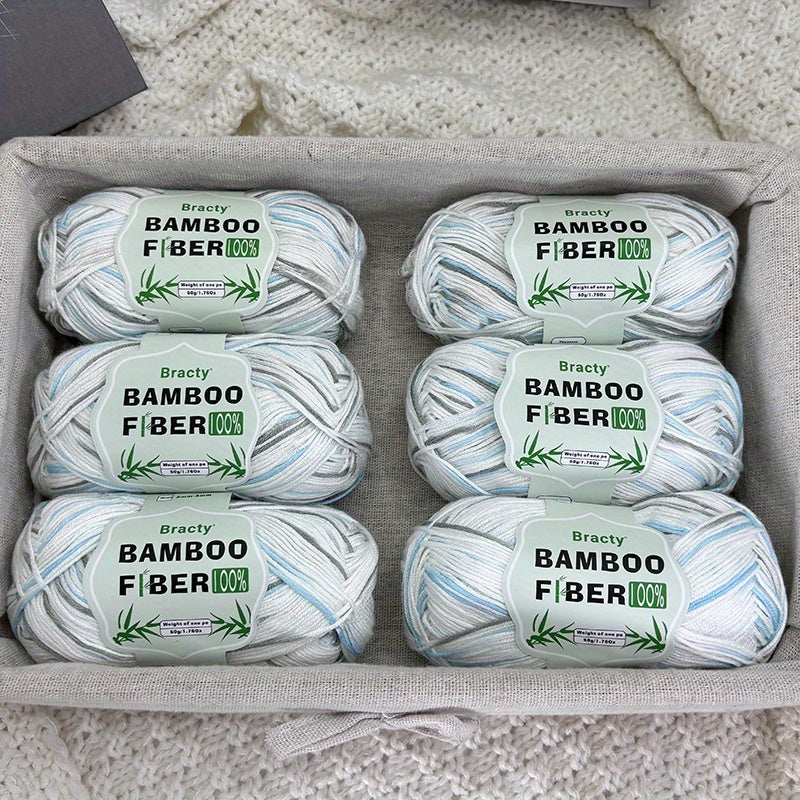 6pcs, 300g high-quality bamboo fiber yarn, summer knitting, cool and breathable, suitable for: DIY enthusiasts, bags, shawls, cushion weaving