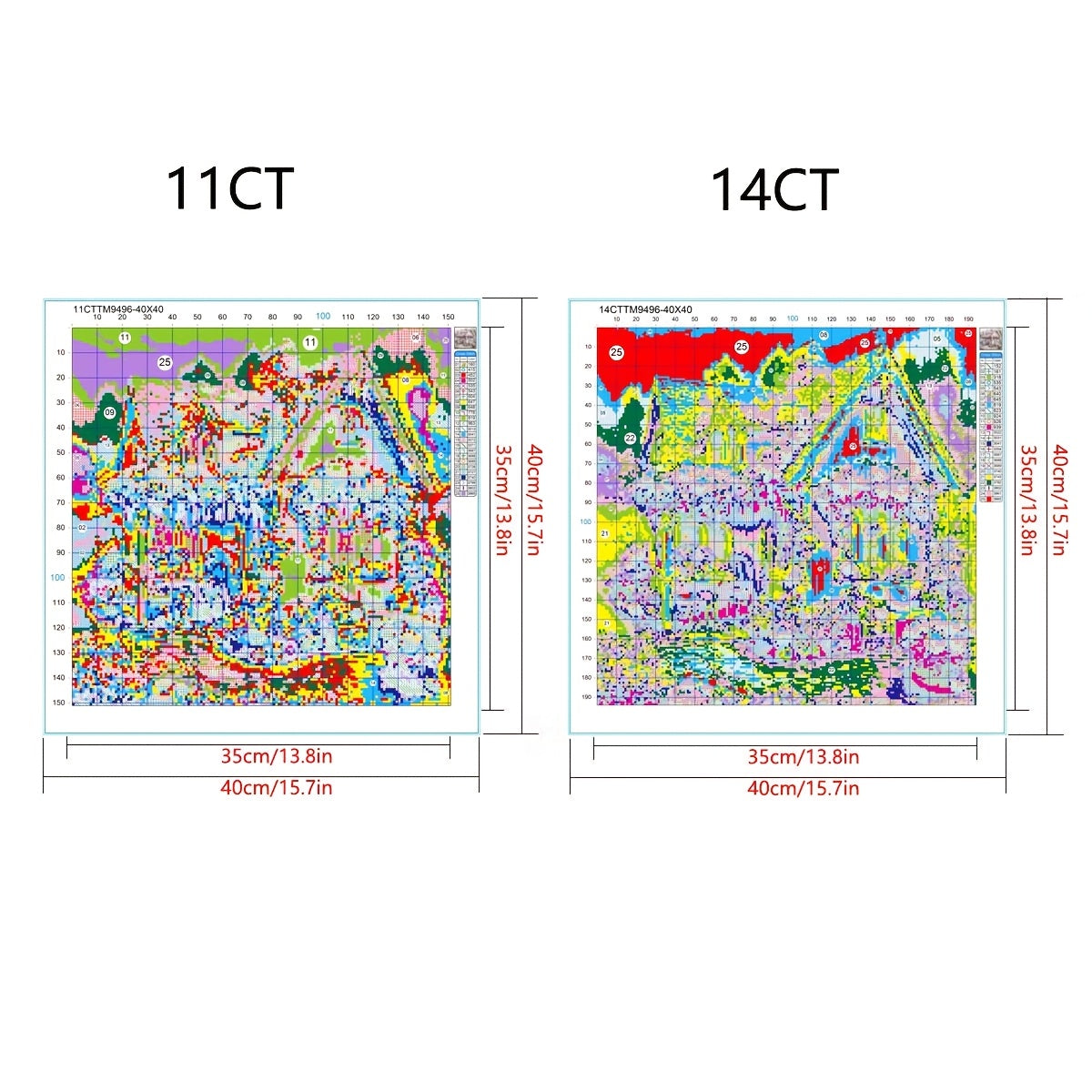 JOZYSH Enchanting Pink House Cross Stitch Kit - 15.7x15.7inch/19.7x19.7inch, Frameless DIY Embroidery Set for Beginners & Adults, Includes Printed Fabric, Needle, Thread, Pattern & Instructions - Ideal for Home Office Wall De