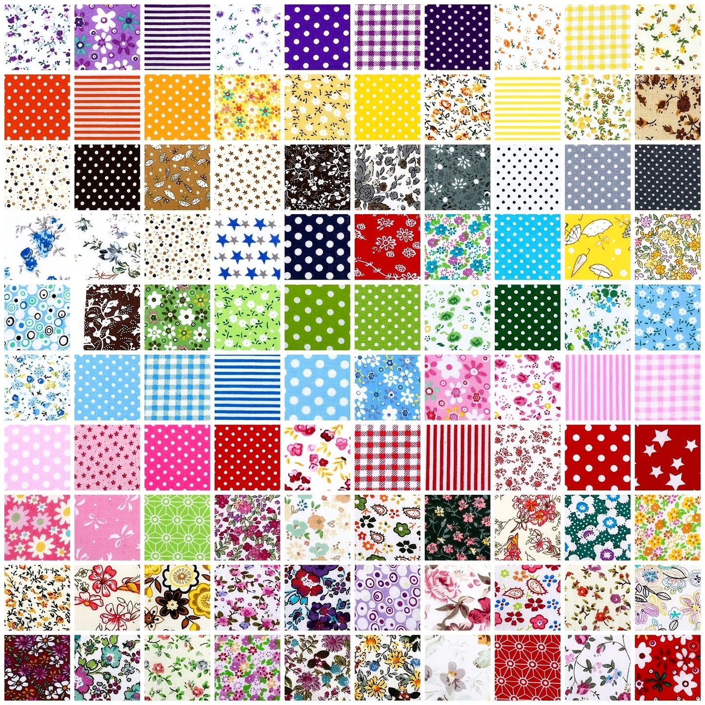 1500pcs 4 X 4 Inches Square Bulk Precut Craft Fabric Bundle Floral Patterns Sewing Quarters Fat Flower Fabric Quilting Patchwork For DIY Craft Sewing Clothing Scrapbooking