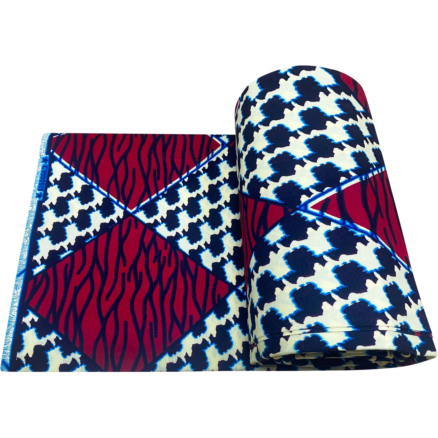 African Wax Print Fabric - Extra Long 6 Yards per Meter - Red, Pink, Brown, Navy - Smooth Soft Texture for Dresses, Skirts, Party & Wedding Dresses - Durable Sewing Fabric for Women'S Clothing - Ideal for Crafts & African Fas