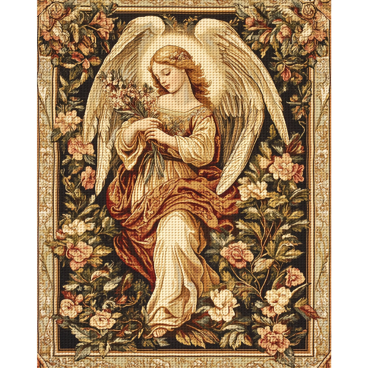 ZUOANLF 1set 40x50cm/15.7x19.7Inch DIY Cross Stitch Kit Frameless, Beautiful woman, stamped cross stitch kits, Embroidery Set for Home Decor, Includes Patterned Fabric & Threads, Perfect for Living Room Entrance or Bedroom De
