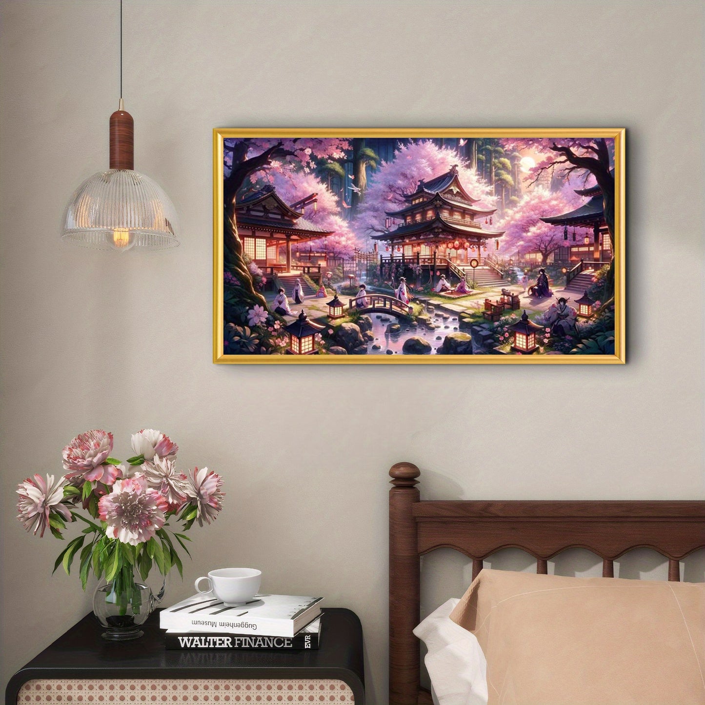 Stamped Cross Stitch Kits for Adults, Shrine Embroidery Kits for Beginners, 11CT Patterns, Counted Embroidery Needlepoint Kits Home Decor, 27.5 x 15.7 inch