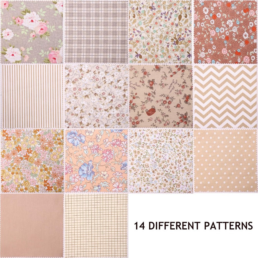80pcs 5x5 Inch Squared Layer Cake Fabric Pre-Cuts - Light Coffee (Light) Quilting Fabric Squares, 5 Inch Layer Cake for Patchwork, Sewing, DIY Crafts, Quilting - for quilting software & Block Libraries