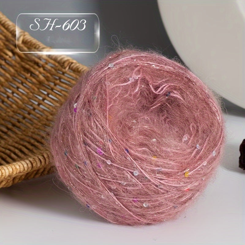 4 Skeins of Sequined, 1.76 oz Per Skein, for Hand-Knitting Coats And Scarves.