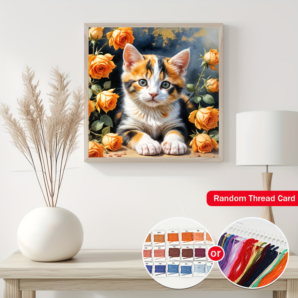 ZUOANLF 1 Set 40X40cm/15. 7X15. 7 Inches Cross-Stitch Toolkit Without a Frame, Printed Cross-Stitch Kit, Embroidery Set for Home Decoration, Including Patterned Fabric And Threads, Suitable for Living Room Entrance Or Bedroom