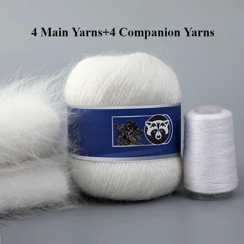 4 Sets Mixed Color Angora Cashmere Wool Yarn, 200g+80g Chunky Thick Knitting Yarn with Shiny Fibers, DIY Sweater, Scarf, Hat, Coat Crafting Material, 30% Angora, 70% Cashmere Wool, 20% Nylon