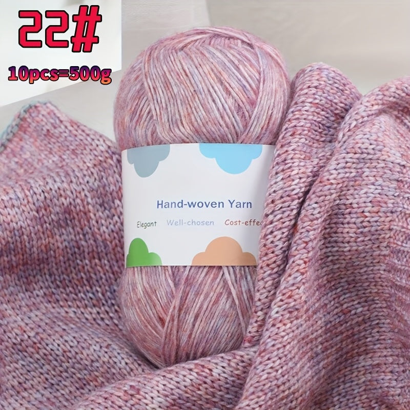 1 Large Bag of 1.1 LB Affordable Colorful Bamboo Fiber Yarn for Handmade Materials, Knitted Fashion Sweaters, Scarves, Hats, Shawls, Jackets, Hollowed-Out Jackets, Clothing Accessories Yarn Balls, Bamboo Fiber 85% 1 Bag = 10p