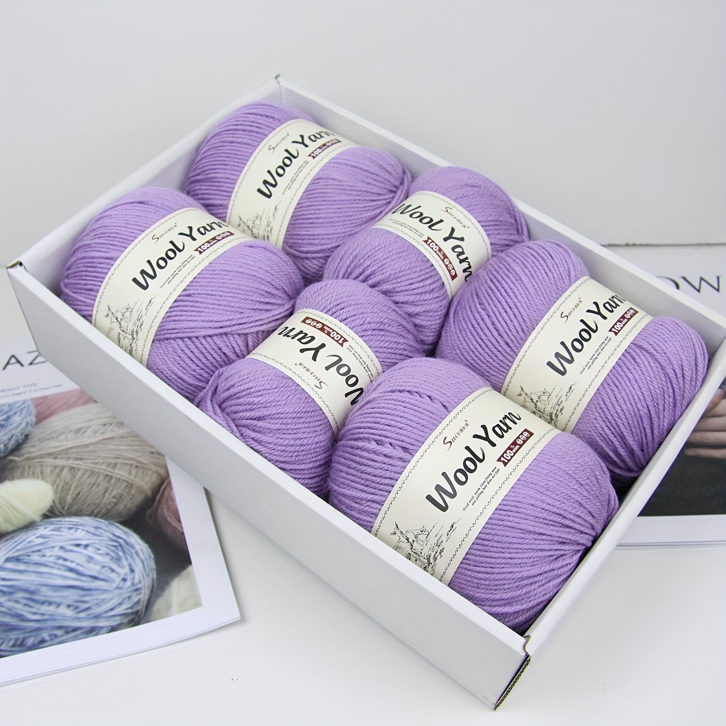 6-Pack BAYEXY Luxury Merino Wool Yarn - 500g Each, Mixed Colors - Perfect for DIY Knitting & Crochet Projects - Ideal for Sweaters, Scarves, Hats & Crafts - Gift for Knitters & Crafters