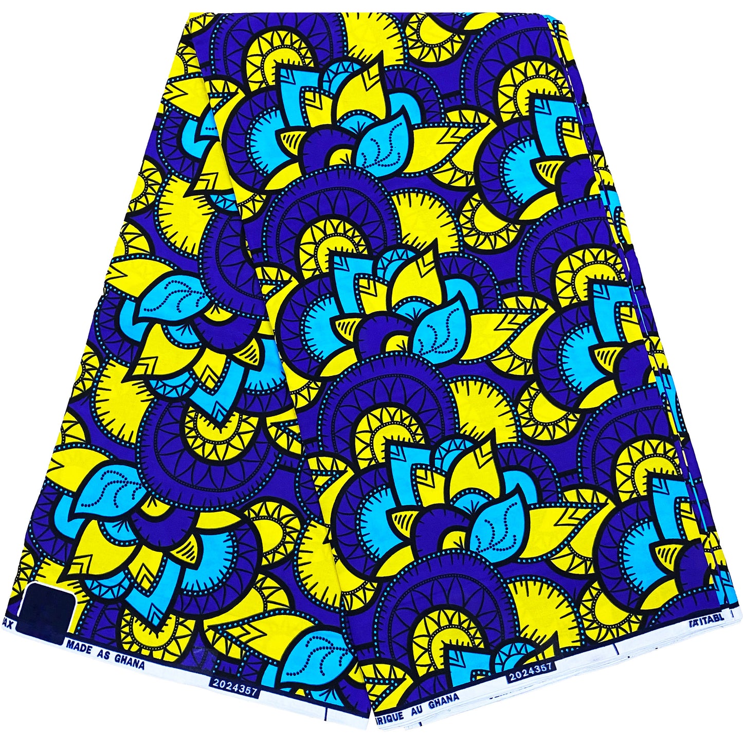 Ankara African Wax-Print Fabric by the - 6-Size Large 100% Cotton African Cloth with Bright Blue & Multicolor Traditional Patterns for DIY Sewing, African Dresses, Skirts, Blouses & - Hand Wash Only, Cultural Aesthetic Crafti