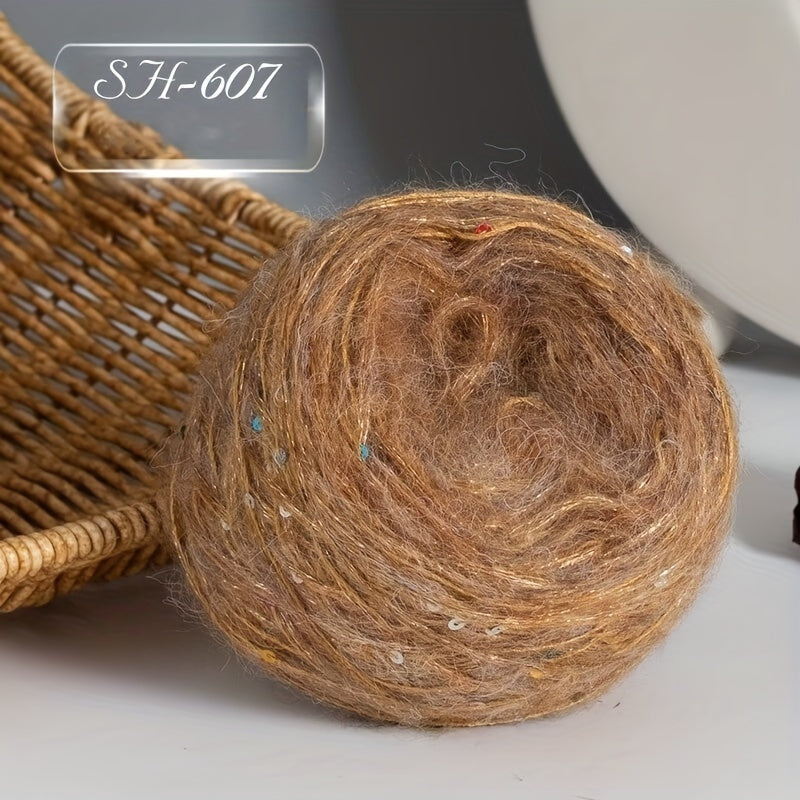 4 Skeins of Sequined, 1.76 oz Per Skein, for Hand-Knitting Coats And Scarves.