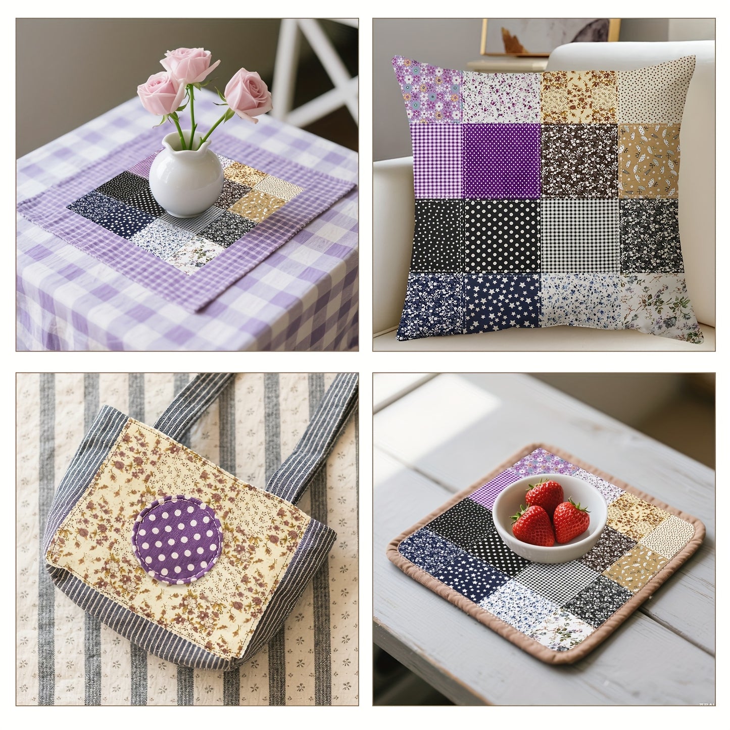 70pcs Precut Fabric Bundle - 9.8x9.8" Square Crafting Fabrics - Pre-Cut for Quilting, Crafts, Blankets, Bags, Clothing - Soft Cotton Material - Ideal for Beginners & Experienced Crafters