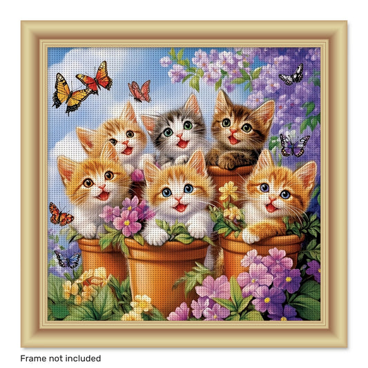 ZUOANLF 1set 40x40cm/15.7x15.7Inch DIY Cross Stitch Kit Frameless, stamped cross stitch kits, Embroidery Set for Home Decor, Includes Patterned Fabric & Threads, Perfect for Living Room Entrance or Bedroom Decoration and a Be