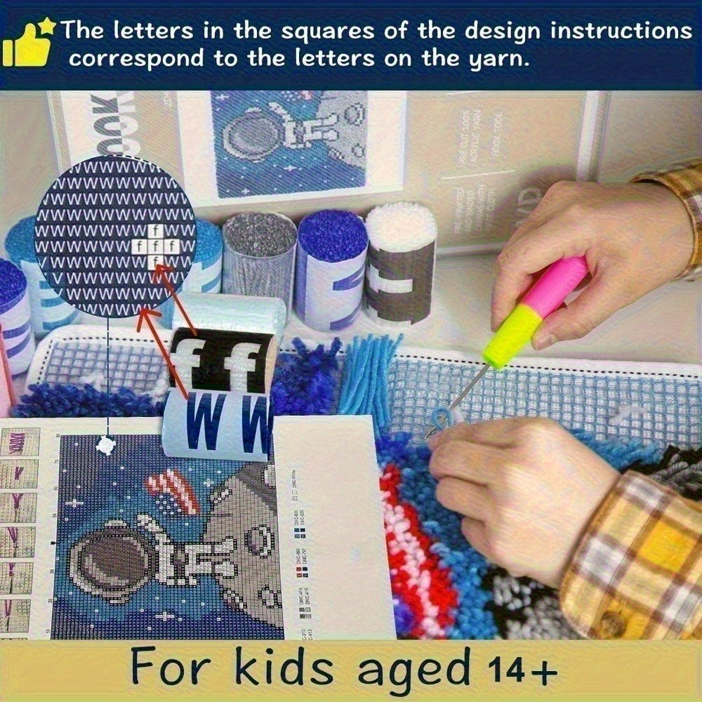 latch hook kits for adults Sunflower Pattern Printed Canvas DIY Crochet Yarn Kits, Embroidery Decoration 20.4" X 20.4in (52 * 52cm)