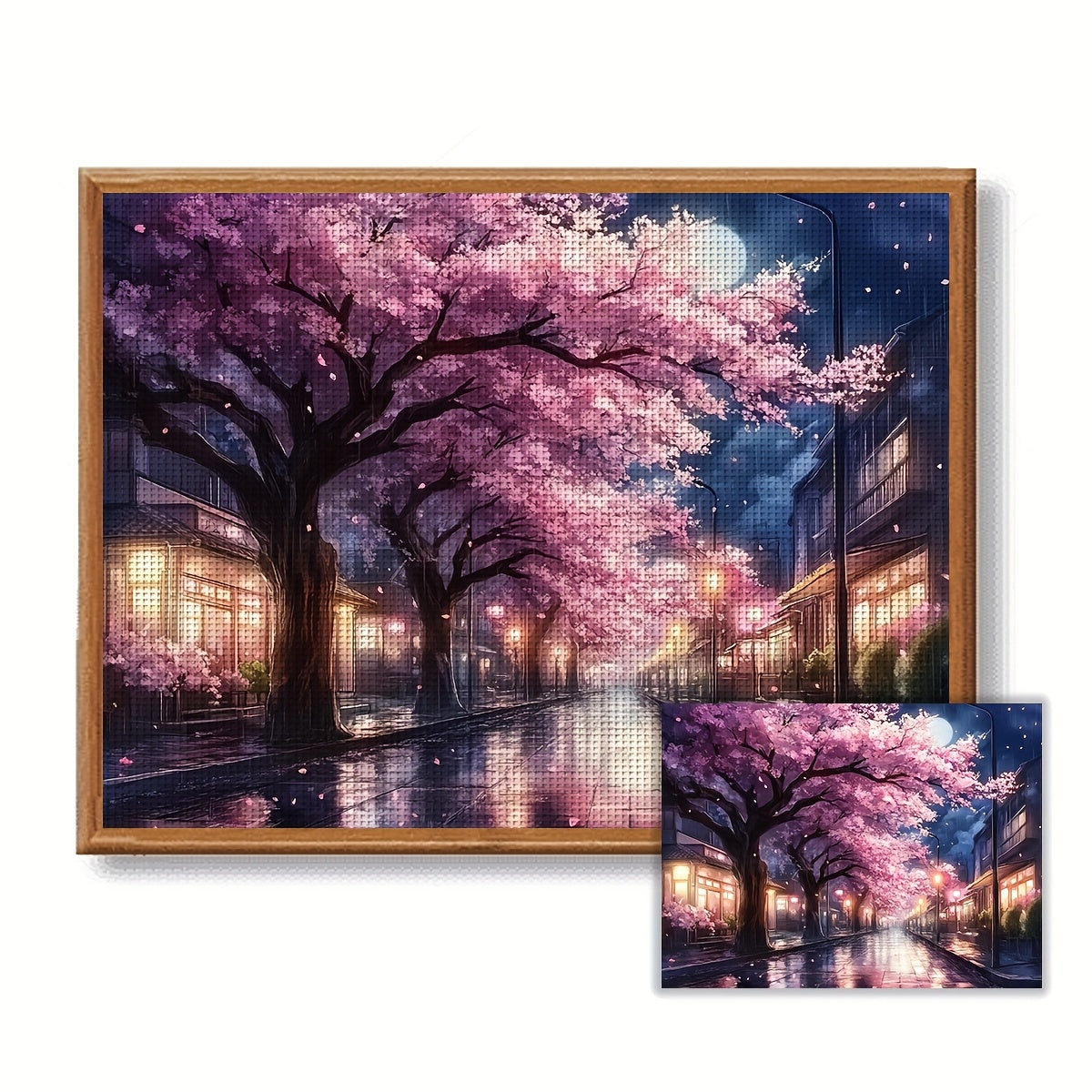 Autumn Street Scene Cross Stitch Kit, JOZYSH 11.8x15.7in - Complete Embroidery Set with Pattern, Fabric, Threads, Needles & Instructions - Ideal for Living Room & Bedroom Decor, DIY Craft Kit|Scenic Embroidery|Detailed Instru