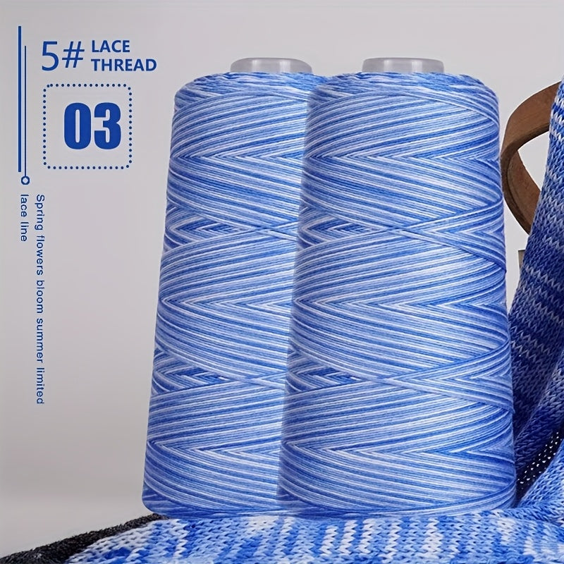 2pcs 620g 90% and 10% Linen Yarn | Soft Light Beige, Ideal for Knitting, Crocheting, Handcrafts - 2025 New Segment Dyeing 5# Lace Thread, Lightweight and Breathable for Spring and Summer Crafts - Professional Use