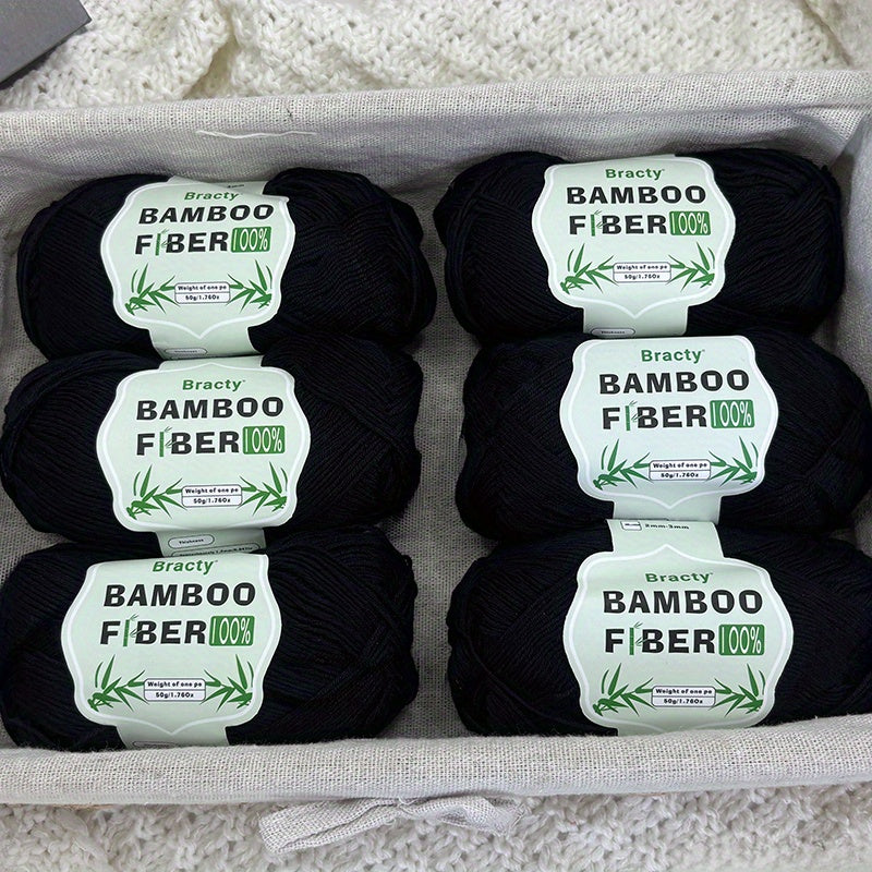6pcs, 300g high-quality bamboo fiber yarn, summer knitting, cool and breathable, suitable for: DIY enthusiasts, bags, shawls, cushion weaving