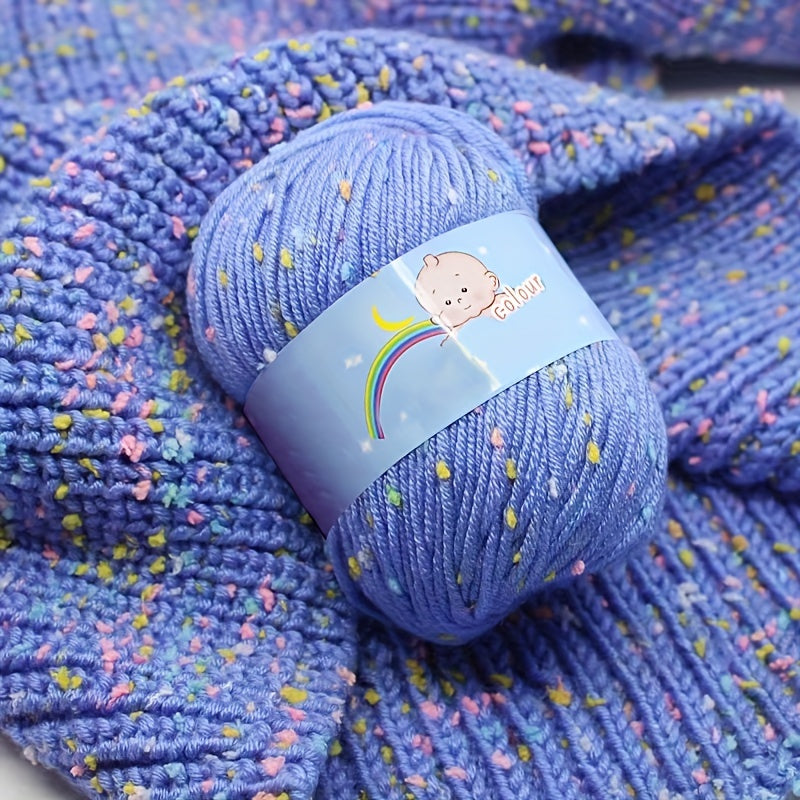 5rolls/0.55lb Color Dot Fleece Ball Hand Knitted for Crocheting And Knitting Sweater Hat Scarf Milk Medium Thick Fleece Ball