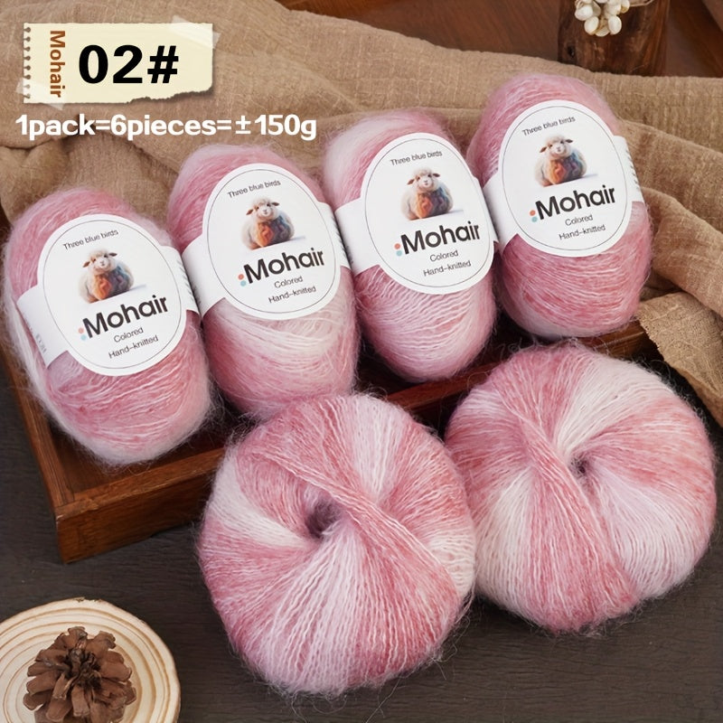 6-Pack, New Alpaca Wool, Colorful Alpaca Wool, Gradient Alpaca Wool, Colored Gradient Yarn, Knitted Sweater, Crochet Shawl, Handmade Knit Bundle