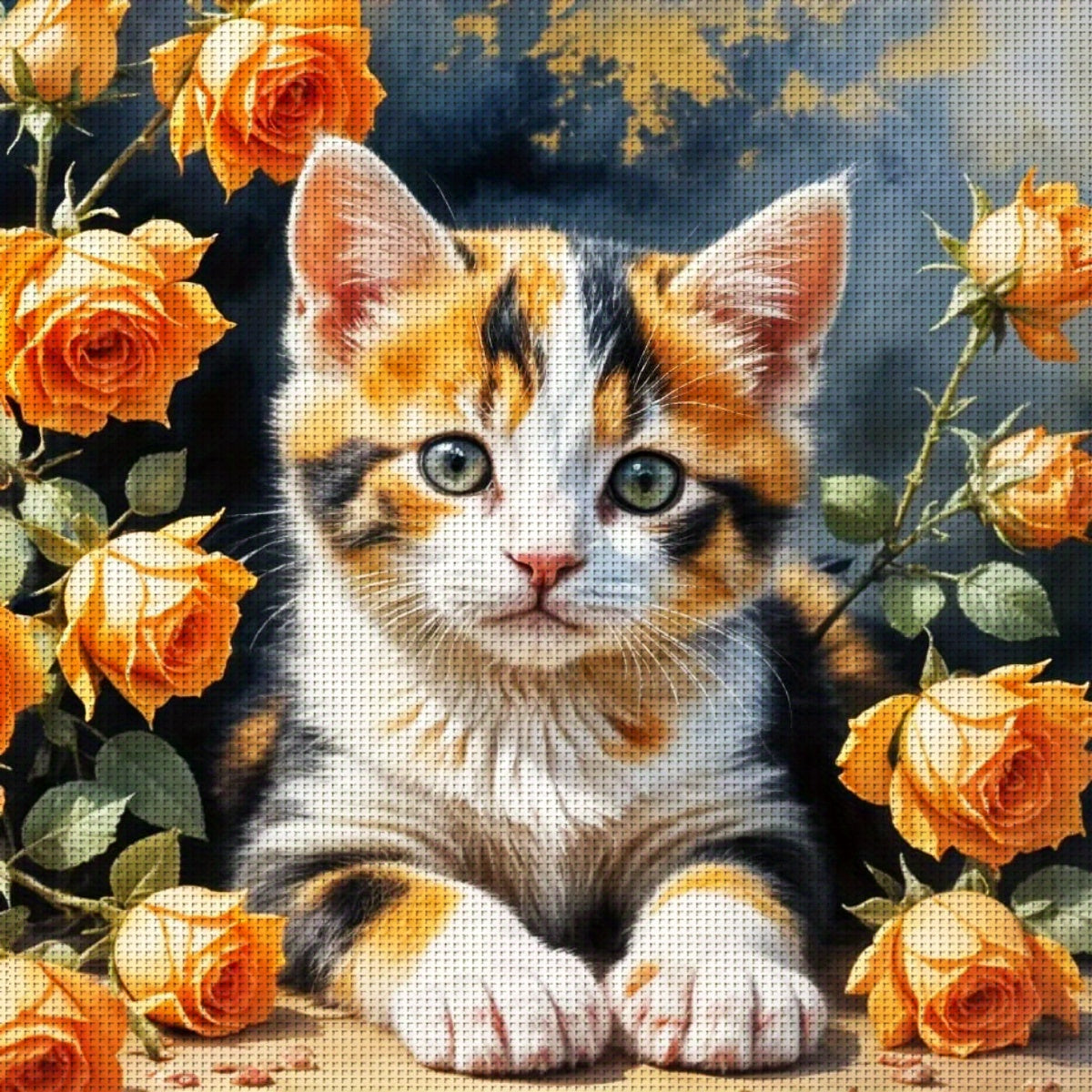 ZUOANLF 1 Set 40X40cm/15. 7X15. 7 Inches Cross-Stitch Toolkit Without a Frame, Printed Cross-Stitch Kit, Embroidery Set for Home Decoration, Including Patterned Fabric And Threads, Suitable for Living Room Entrance Or Bedroom